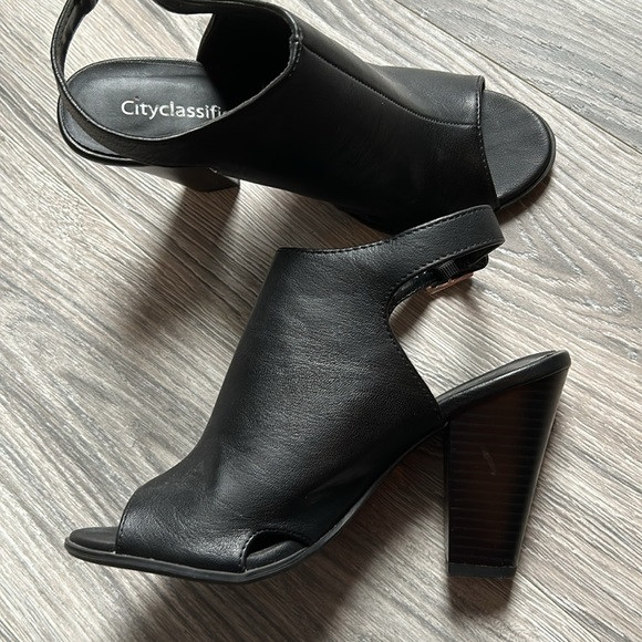 CityClassified Womens Peep Toe Ankle Booties Black - Picture 8 of 10